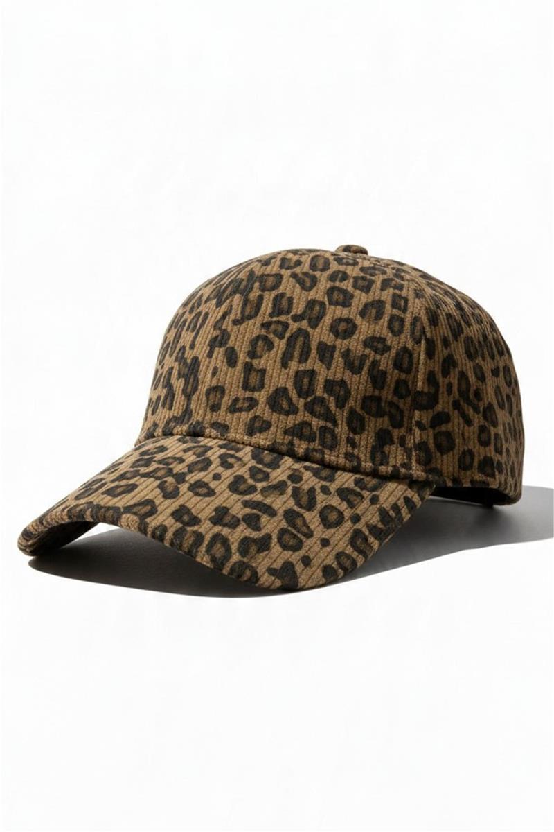 cappello in costina leopardo